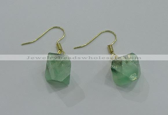 NGE175 8*10mm - 10*12mm nuggets fluorite earrings wholesale