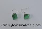 NGE176 8*10mm - 10*12mm faceted nuggets fluorite gemstone earrings