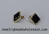 NGE203 12*12mm square agate gemstone earrings wholesale