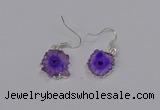 NGE207 18*20mm - 20*25mm freeform druzy agate gemstone earrings