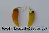 NGE227 10*40mm - 12*45mm oxhorn agate gemstone earrings wholesale