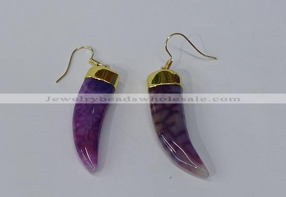 NGE228 10*40mm - 12*45mm oxhorn agate gemstone earrings wholesale