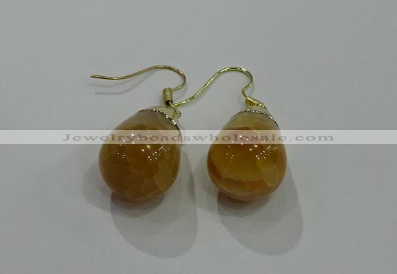 NGE234 15*20mm teardrop agate gemstone earrings wholesale