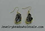 NGE263 13*18mm - 15*20mm freeform druzy agate earrings