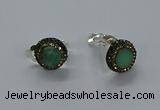 NGE283 15mm - 16mm coin australia chrysoprase earrings wholeasle