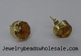 NGE313 12mm - 14mm freeform druzy agate earrings wholesale