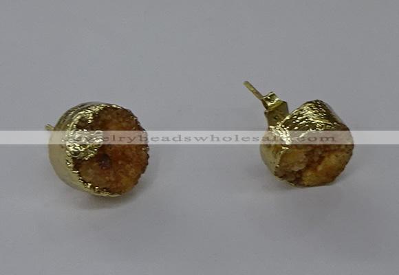 NGE313 12mm - 14mm freeform druzy agate earrings wholesale