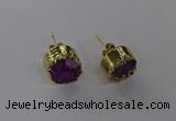 NGE314 12mm - 14mm freeform druzy agate earrings wholesale