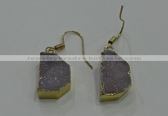 NGE321 10*14mm - 12*16mm freeform druzy agate gemstone earrings