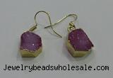 NGE323 10*14mm - 12*16mm freeform druzy agate gemstone earrings