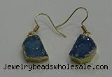 NGE324 10*14mm - 12*16mm freeform druzy agate gemstone earrings