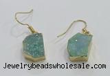 NGE325 10*14mm - 12*16mm freeform druzy agate gemstone earrings