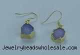 NGE332 9mm - 11mm freeform druzy agate earrings wholesale