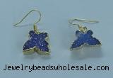 NGE355 10*14mm - 12*16mm butterfly druzy agate earrings wholesale