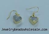 NGE360 10*10mm - 11*11mm heart druzy agate earrings wholesale