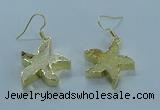 NGE389 20mm - 22mm starfish druzy agate earrings wholesale