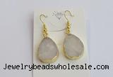 NGE400 15*20mm teardrop druzy agate gemstone earrings wholesale