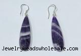 NGE410 10*35mm flat teardrop dogtooth amethyst earrings