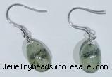 NGE420 10*14mm teardrop green rutilated quartz earrings earrings wholesale