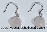 NGE428 10*10mm teardrop rose quartz earrings wholesale