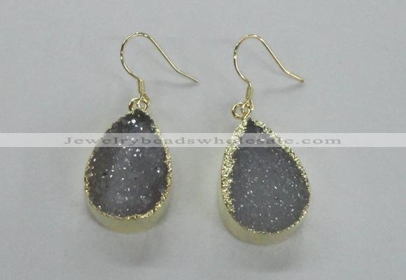 NGE46 15*20mm - 16*22mm teardrop druzy agate earrings