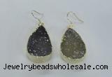 NGE47 20*28mm - 22*30mm teardrop druzy agate earrings