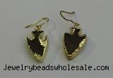 NGE5000 16*20mm - 18*25mm arrowhead smoky quartz earrings