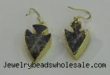 NGE5005 18*25mm - 20*30mm arrowhead labradorite earrings