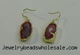 NGE5009 10*22mm - 12*25mm freeform red agate gemstone earrings