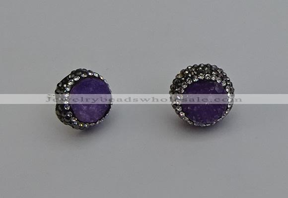 NGE5016 12mm freeform druzy agate gemstone earrings wholesale