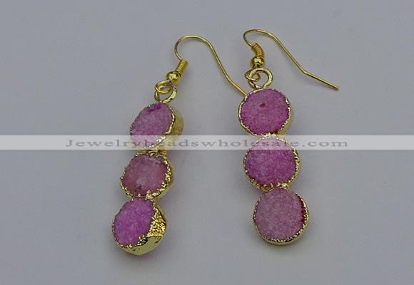 NGE5044 10*30mm - 10*32mm druzy agate gemstone earrings wholesale