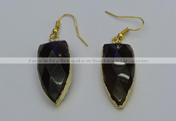 NGE5055 12*35mm - 15*40mm arrowhead smoky quartz pendants