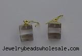 NGE5080 10*15mm cube white crystal gemstone earrings wholesale