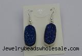 NGE5125 10*22mm - 12*25mm freeform plated druzy quartz earrings