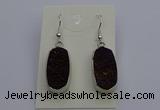 NGE5126 10*22mm - 12*25mm freeform plated druzy quartz earrings