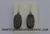 NGE5141 10*22mm - 12*25mm freeform plated druzy quartz earrings