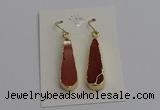 NGE5171 10*28mm - 10*30mm flat teardrop mookaite earrings