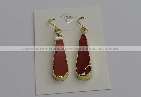 NGE5171 10*28mm - 10*30mm flat teardrop mookaite earrings