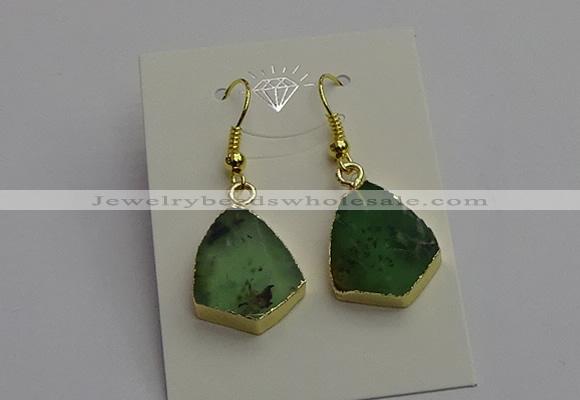 NGE5175 15*20mm australia chrysoprase earrings wholesale