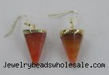 NGE61 14*20mm - 15*22mm cone agate gemstone earrings wholesale