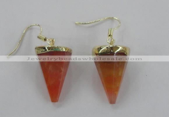 NGE61 14*20mm - 15*22mm cone agate gemstone earrings wholesale