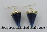 NGE64 14*20mm - 15*22mm cone agate gemstone earrings wholesale