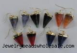 NGE66 14*20mm - 15*22mm cone agate gemstone earrings wholesale