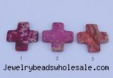 NGP03 5PCS 45*45mm cross dyed imperial jasper pendants wholesale