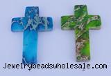 NGP05 5PCS 40*60mm cross dyed imperial jasper pendants wholesale