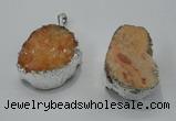 NGP1007 25*35mm - 35*45mm freeform druzy agate beads pendant