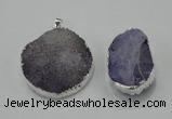 NGP1009 25*35mm - 35*45mm freeform druzy agate beads pendant