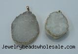 NGP1022 25*35mm - 35*45mm freeform druzy agate beads pendant