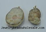 NGP1024 25*35mm - 35*45mm freeform druzy agate beads pendant