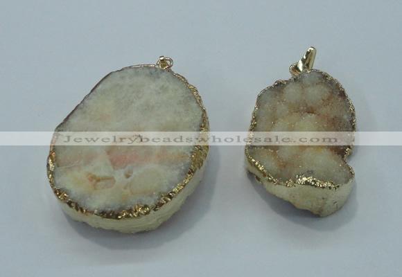 NGP1024 25*35mm - 35*45mm freeform druzy agate beads pendant